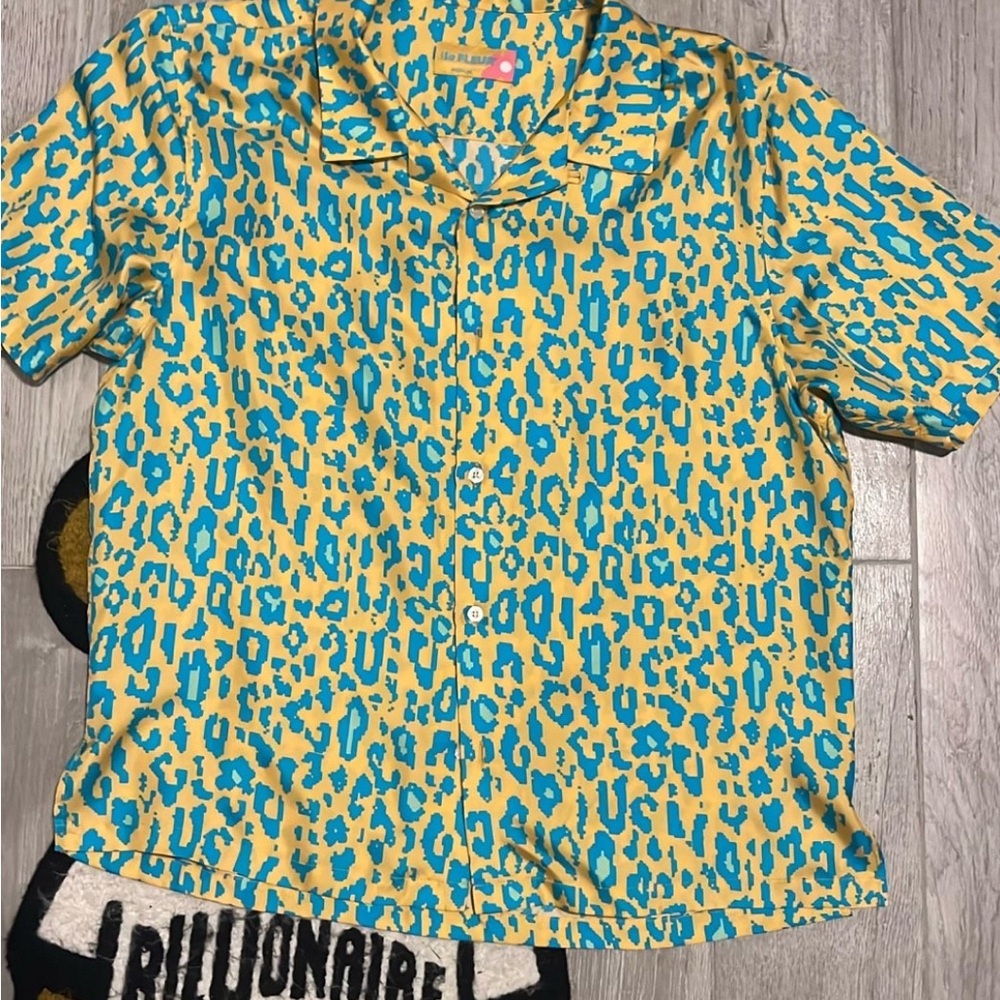 Golf Le Fleur Digi-Leopard Silk Button Down Shirt